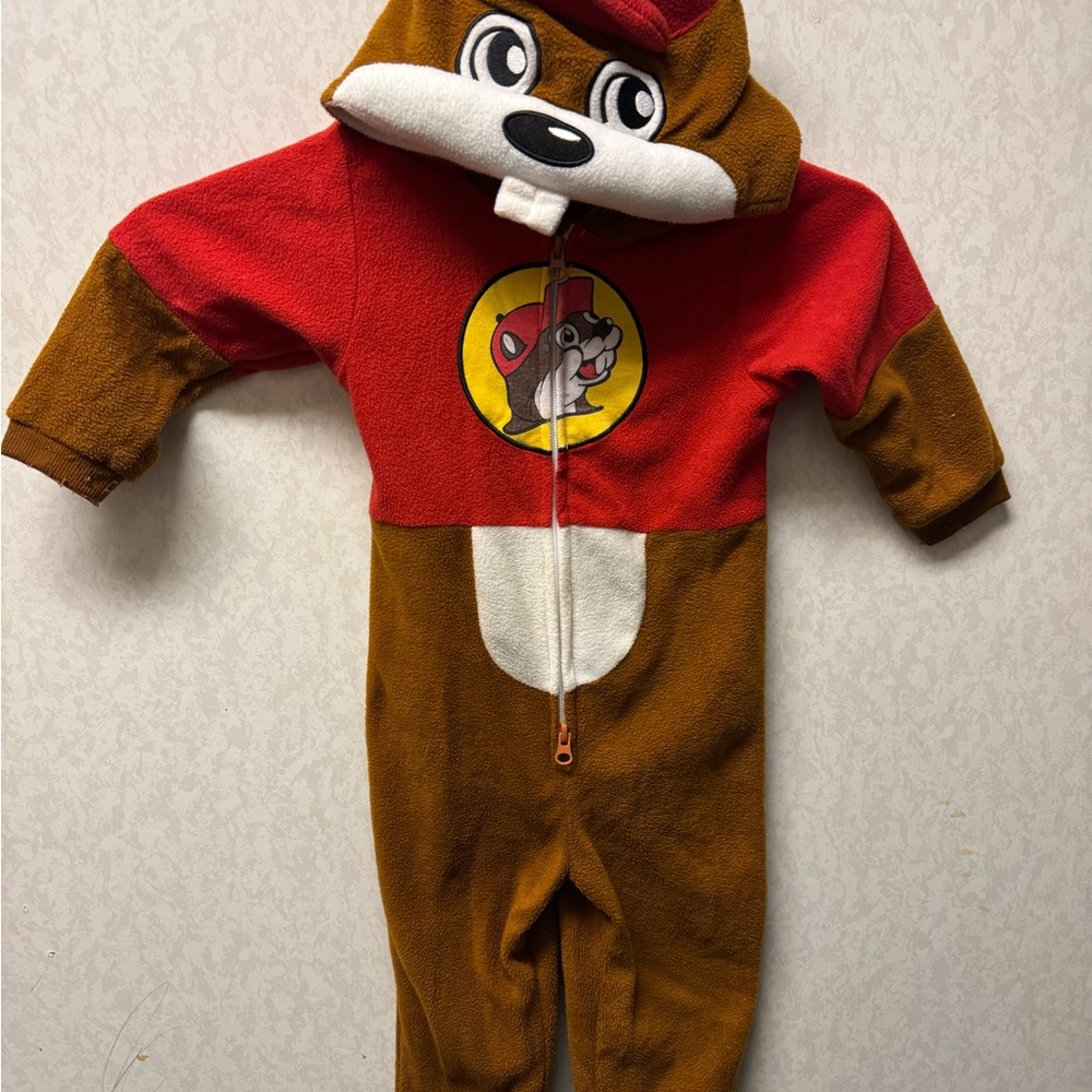 Brown and Red Animal-Inspired Footie One Piece